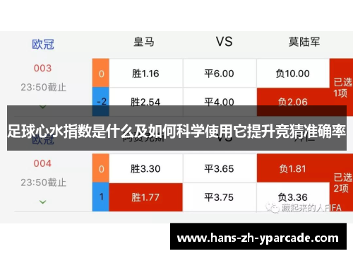 足球心水指数是什么及如何科学使用它提升竞猜准确率